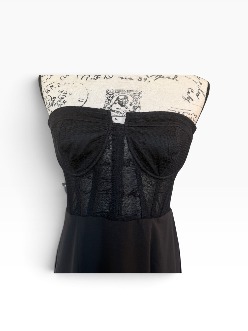 Hutch Selene Corset Black Lace Strapless Midi Dress Dark Romance Witchy Size 8 - Picture 2 of 9